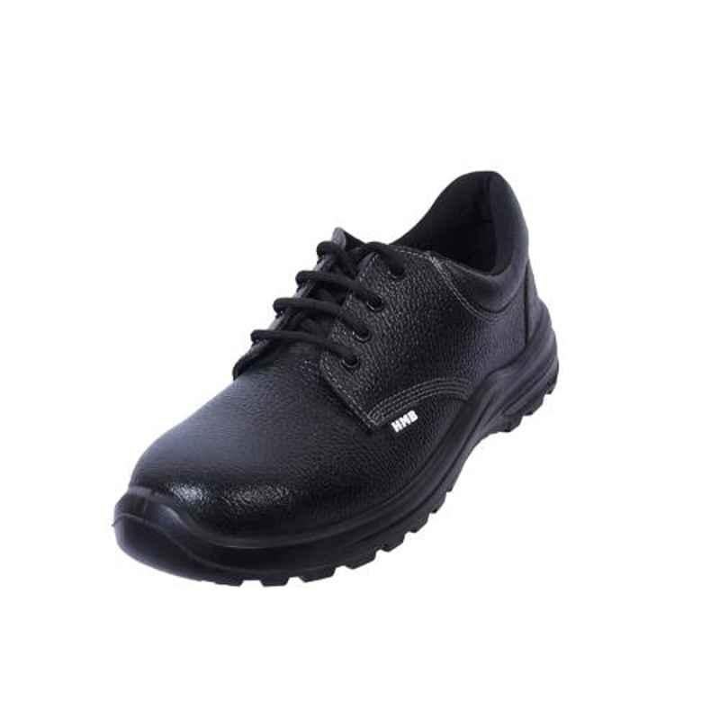 Coffer Safety CS-1012H Leather Steel Toe Black Work Safety Shoes, Size: 6