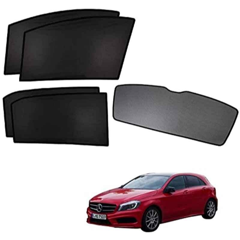 Kozdiko 5 Pcs Polyester Black Non Magnetic Window & Rear Sun Shades Set for Mercedes Benz A-Class