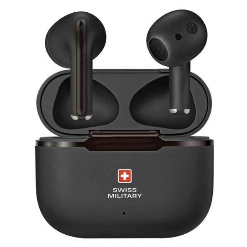 Swiss Military Victor 2 150hrs 10m Black ENC Wireless Earbuds, SM-TWS-VICTOR2ENC-BLK