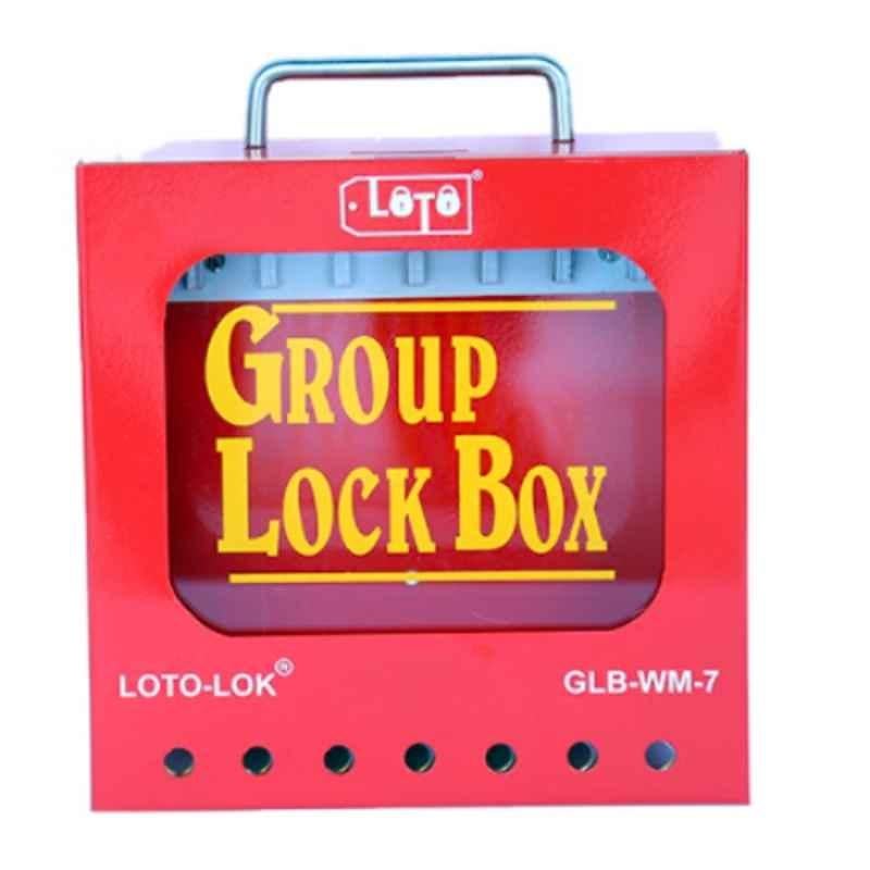 LOTO-LOK 235x206x60mm Steel Red Group Lock Box, GLB-WM-7