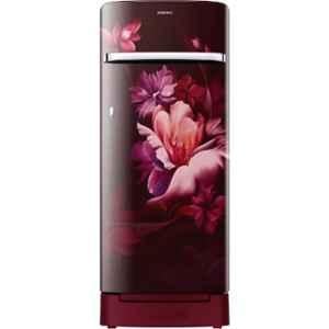 Samsung 215 Litre 5 Star Midnight Blossom Red Direct Cool Single Door Refrigerator with Base Drawer, RR23C2H35RZ/HL