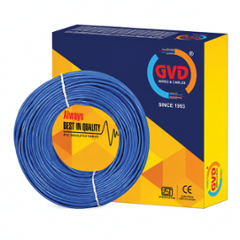 GVD 1.5 Sqmm Blue Single Core FR PVC Flexible Insulated Copper Wire for Home, Domestic & Industrial Use, Length: 90 m