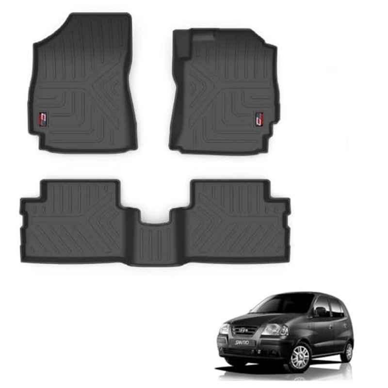 Kozdiko Thermoplastic Polyolefins 3D Life Long Car Floor Mat Set for Hyundai Santro Xing