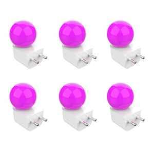 Fybros Bloom 0.5W Polycarbonate Pink Round LED Night Bulb with Plug & Play, FLS5297F (Pack of 6)