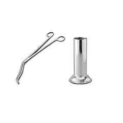 Skybound 10 inch Stainless Steel Forcep Jar with Cheatle Forcep
