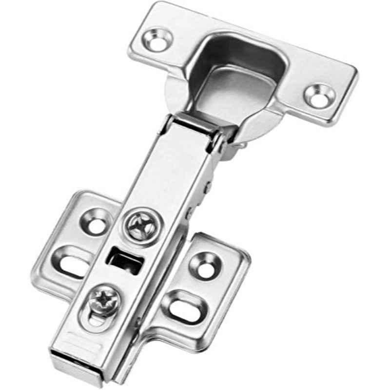 HME Nickel Plated Mounting Four Hole Full Overlay Cabinet Hinge (Pack of 2)