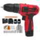 iBELL 12V DC 1500mAh Red Cordless Driver Drill, IBL CD12-74 with 1 Pc Charger, 2 Pcs Battery & 32 Pcs Accessories & 6 Months Warranty