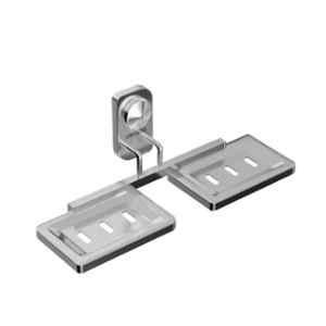 Lorazzo Meta Stainless Steel 304 Chrome Finish Double Soap Stand for Bathroom, LRZ MDS0151 S01