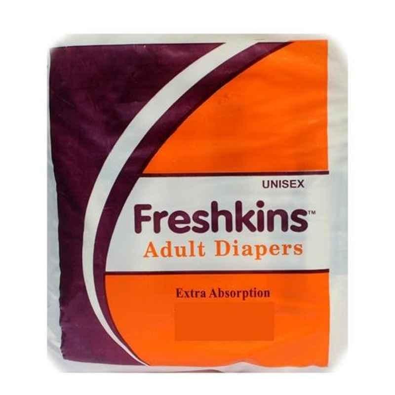 Freshkins 40 Inch Large Microfiber Velcro Type Adult Diaper (Pack of 10)
