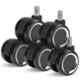 Innowin 60mm Chrome Nylon Heavy Duty Chair Wheels (Pack of 5)