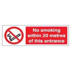 SUNSIGNS 150x200mm Vinyl & ACP Sheet No Smoking within 20 Metres of this Entrance Signage, SS0210VNLM3HPIFAE