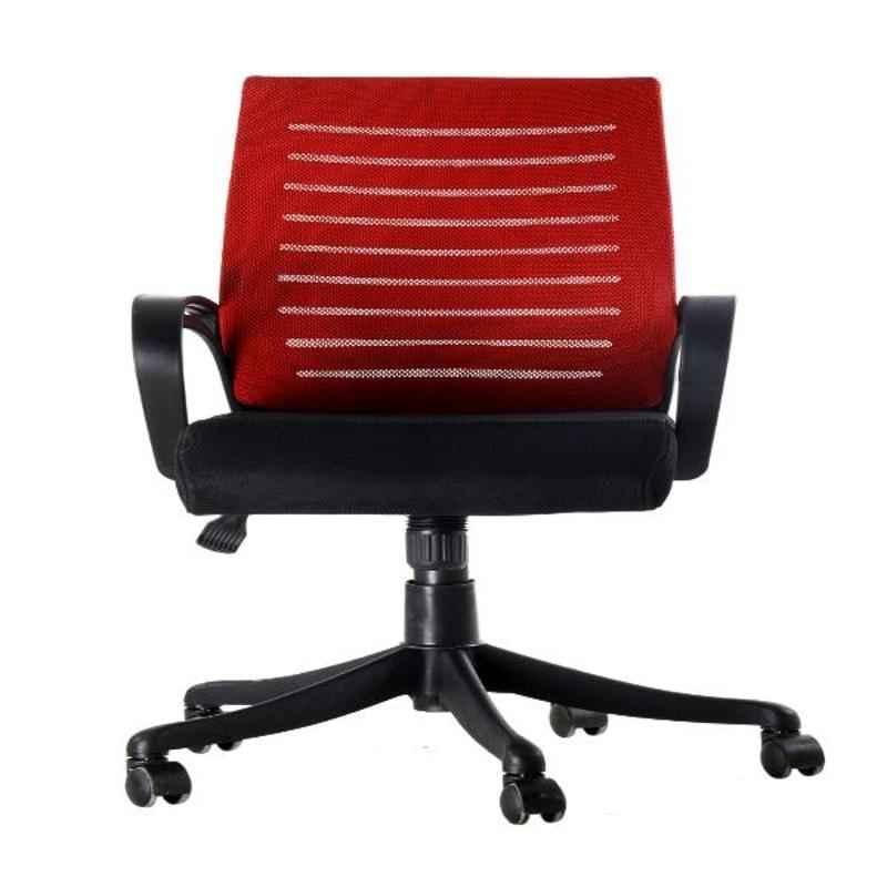 Regent Boom Net & Metal Black & Red Mesh Chair