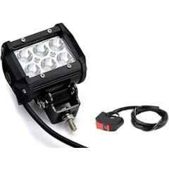 AOW 6 LED Super Bright Spot Light Fog Lamp (Pack of 2) for Bullet Twin Spark with Handle Bar Mounting On-Off Switch