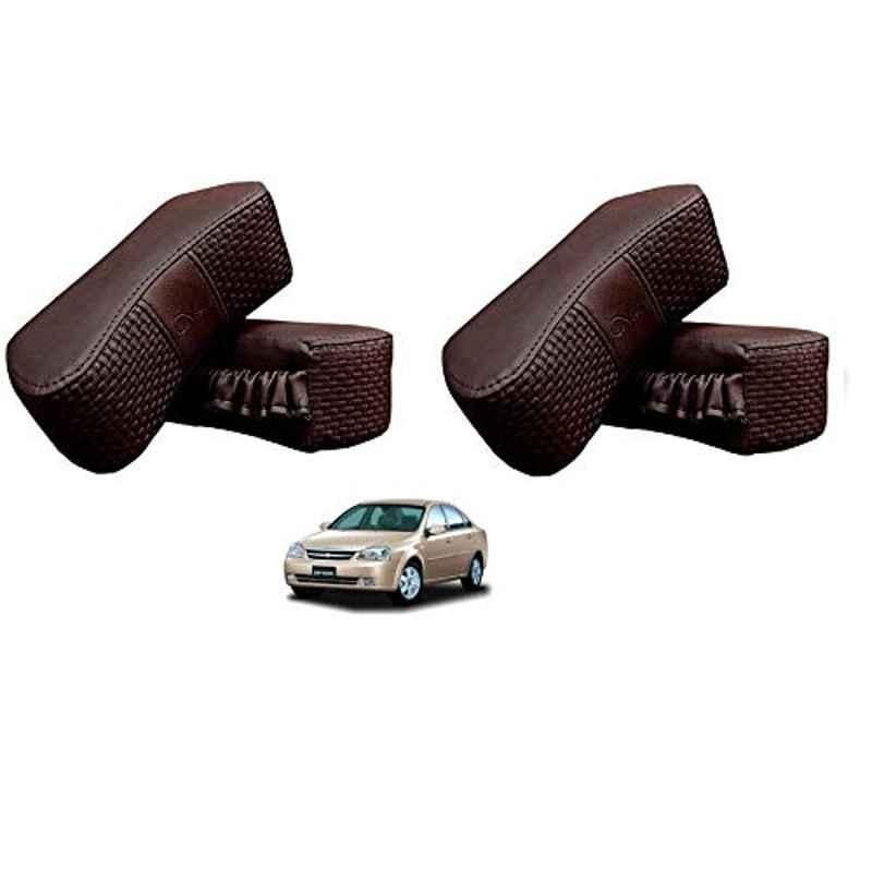 Kozdiko 4 Pcs CV Designer Cola Leatherite Neck Rest Car Cushion Pillow Set for Chevrolet Optra