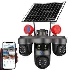 Maizic Smarthome Trigenie Siren 3x3MP 4G SIM Solar Black Triple Lens AI PTZ Outdoor Security Camera with 360 deg Pan View, MSH-30102026