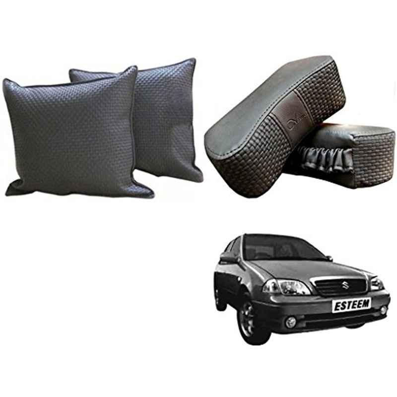 Kozdiko One Pair Grey Neck Rest & One Pair Cushion Combo for Maruti Suzuki Esteem