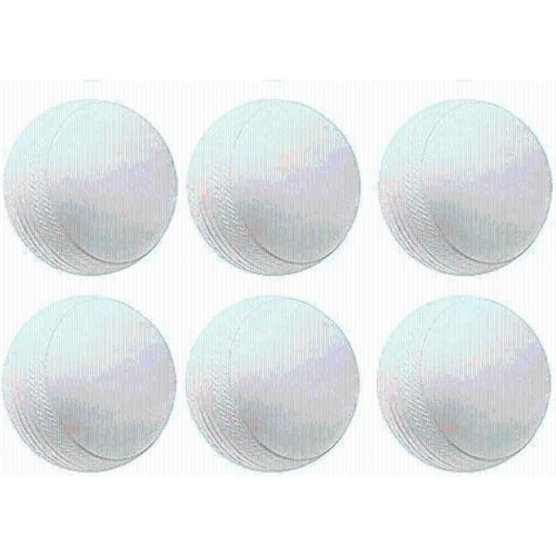 Rexco 80g Heavy Plastic White Practice, Match & Drill Cricket Training Ball (Pack of 6)