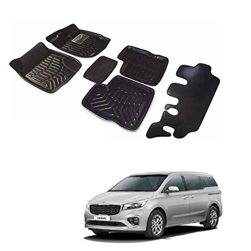 Kozdiko 3D Black Car Foot Mat Set for Kia Carnival, dshbdhb159