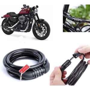 Auto Pearl PVC & Plastic Black Combination Cable Lock for Roadster, 574