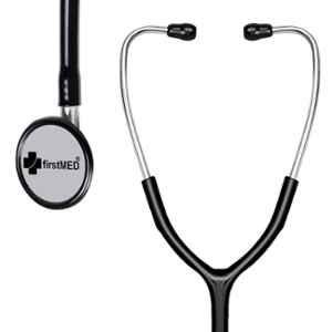 Firstmed Black Professional Diaphragm Stainless Steel Dual Head Stethoscope, ST-01