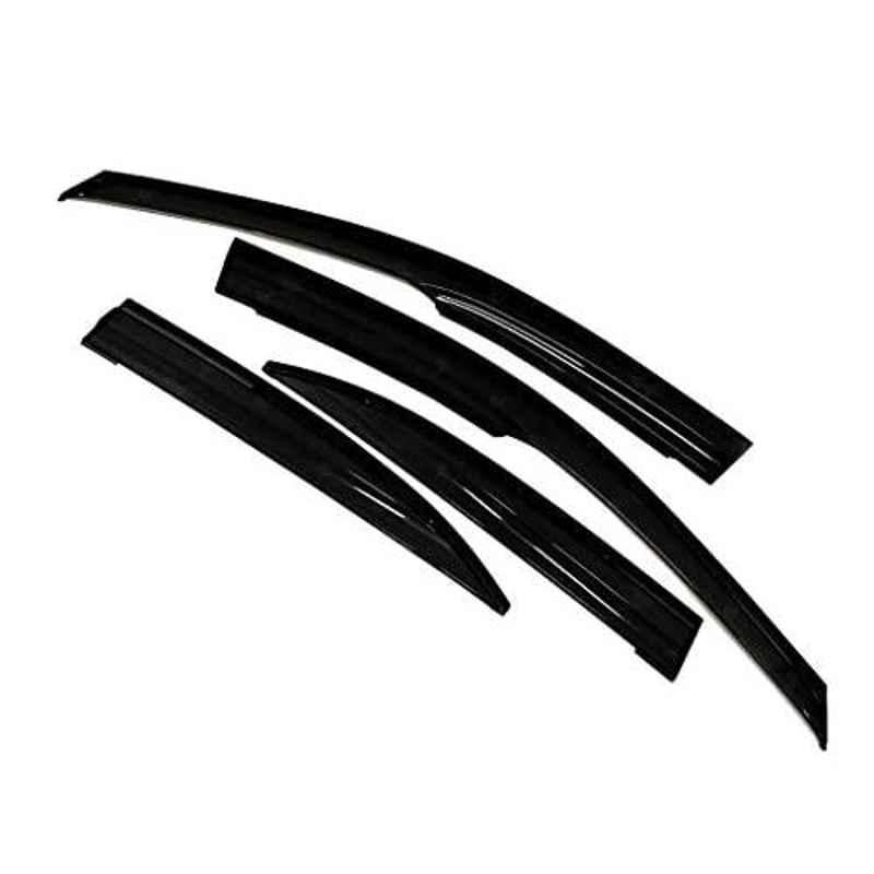 Auto Pearl 4 Pcs Black Car Rain & Wind Door Visor Side Window Deflector for Ameo