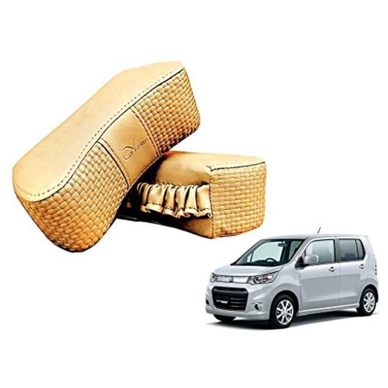 Kozdiko 2 Pcs Memory Foam Beige Luxurious Neck Rest Set for Maruti WagnoR Stingray, koz_38479