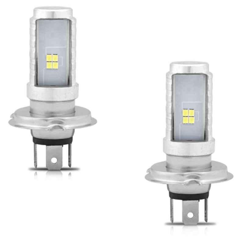 AllExtreme EXH4B2P 2 Pcs 9W 12V 900lm Premium Quality HJG H4 High Brightness COB LED Head Bulb Set