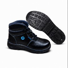 Bata Opal Buff Barton Print Leather Composite Toe Black High Ankle Safety Shoes, Size: 6