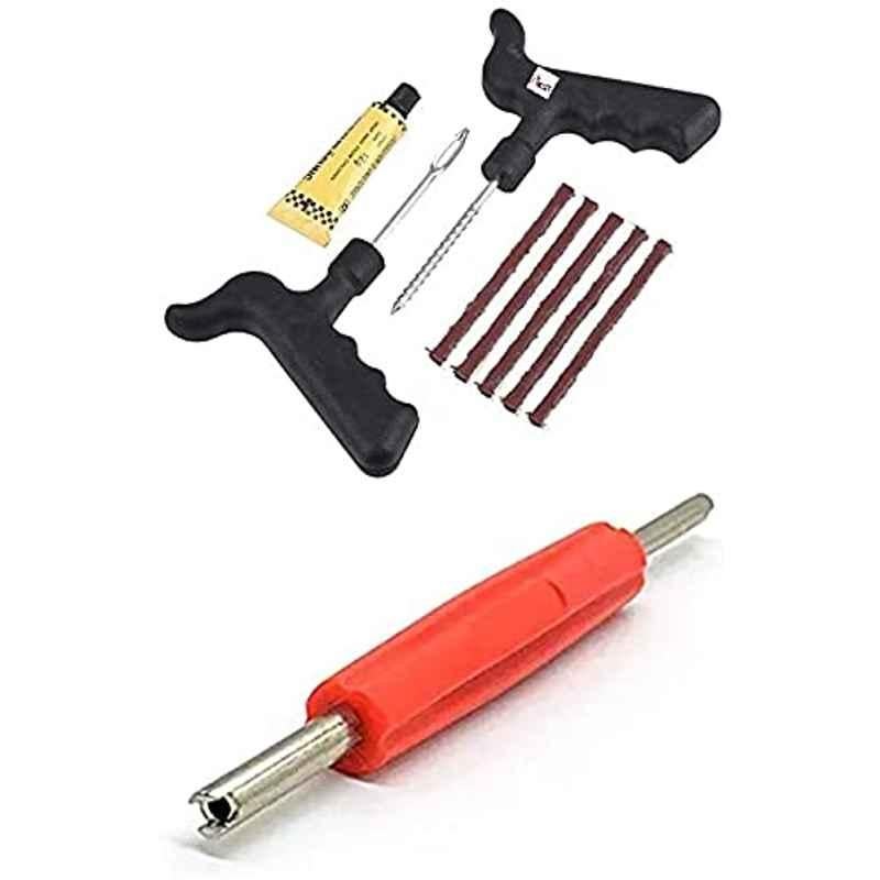 Abbasali Tubeless Tire Puncture Plug Repair Tool Kit with Valve Remover