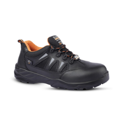 Euro Security Verve Nappa Leather Composite Toe Black Safety Shoes with Double Density PU Sole, Size: 9