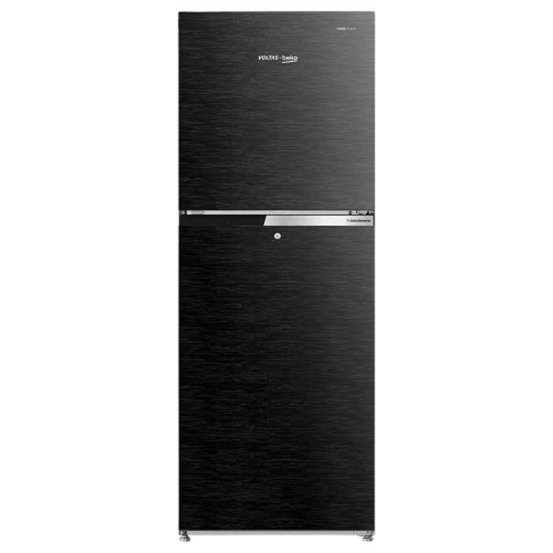 Voltas 251L 2 Star Wooden Black Frost Free Double Door Refrigerator, RFF2753XBC