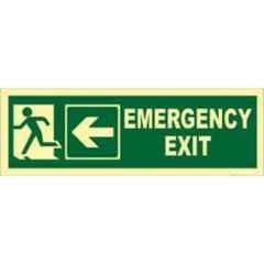 Telly Safety 4x12 inch Vinyl Emergency Exit Safety Sign Direction Board with Left Arrow