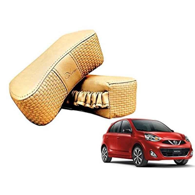 Kozdiko 2 Pcs Memory Foam Beige Luxurious Neck Rest Set for Nissan Micra Active, koz_28751