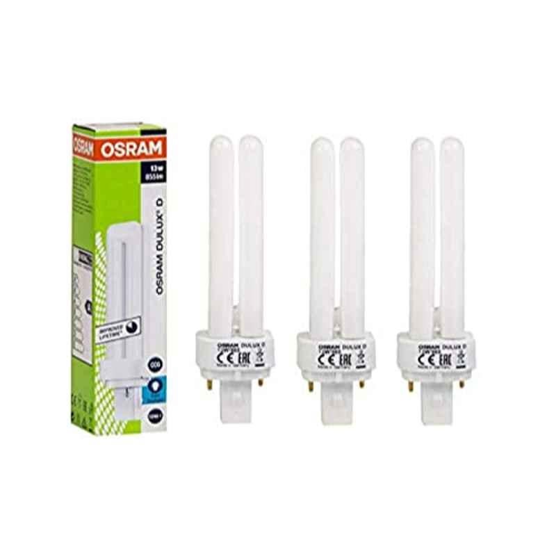 Osram 13W G24D-1 2 Pin Cool White Double Twin Tube CFL Bulb (Pack of 3)