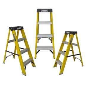 Ladderman 3 Step FRP Fiber Glass Yellow Electrical Shock Proof Safety Ladder, LMT-2103