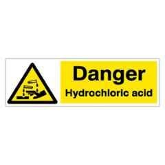 SUNSIGNS 300x100mm Vinyl & Sun Board Danger Hydrochloric Acid Signage, SN0075VNLM1HPIAAG