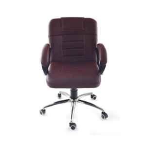 Da URBAN Brent Brown Mid Back Swivel Computer Office Chair with Armrests