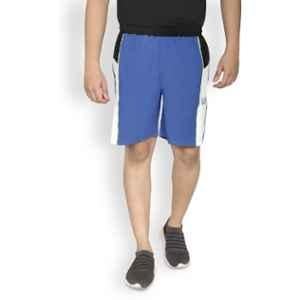 World Sportss Lycra Blend Blue, White & Black Sports Shorts for Men, SHS21BLUWB1, Size: S