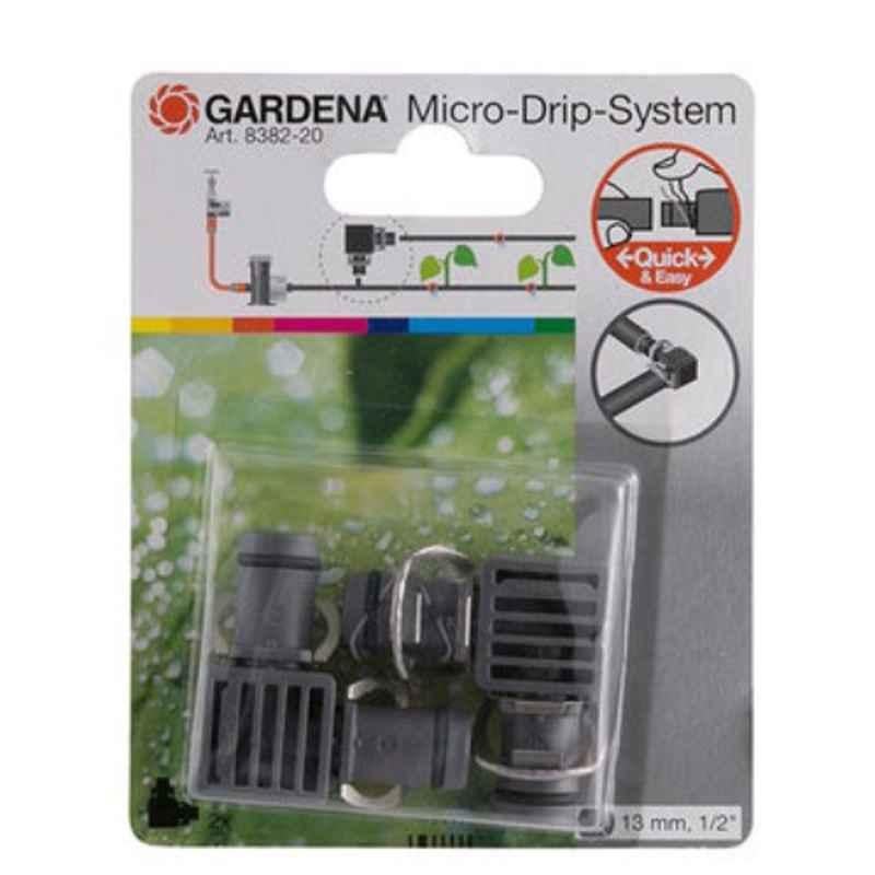 Gardena 13mm Black Watering Pipe Reducing L-Joint, 126108 (Pack of 2)