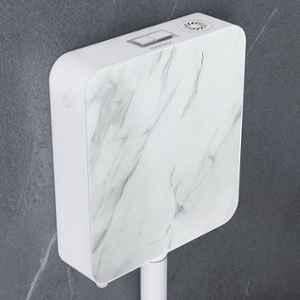 Plantex 7 Litre Polypropylene White Marble Printed Flush Tank with Dual Flush Cistern & Air Freshener for Toilet