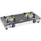 HOT & TUFF Regular Auto Ignition Double Brass Burner Glass Top Gas Stove, HT202AI