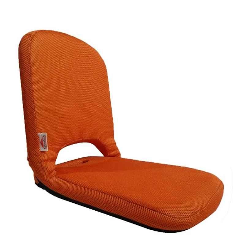 Sanushaa Eezysit Fabric & Mild Steel Orange Foldable Yoga Chair, S-146
