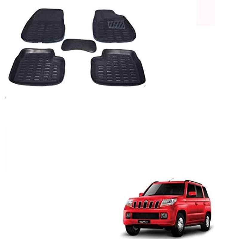 Kozdiko 5 Pcs 3D Black Car Foot Mat Set for Mahindra TUV 300, koz_67960