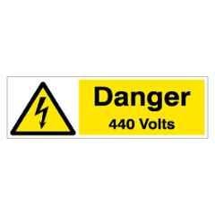 SUNSIGNS 450x150mm Vinyl & Sun Board Danger 440 Volts Signage, SN0192VNLM1HPIAAL