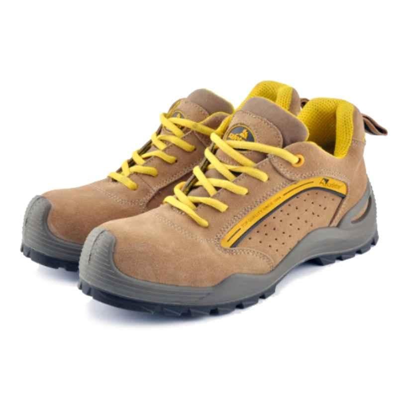 Safetoe Best Sport S502023303 Low Ankle Steel Toe Camel Leather Sport Safety Shoes, Size: 40