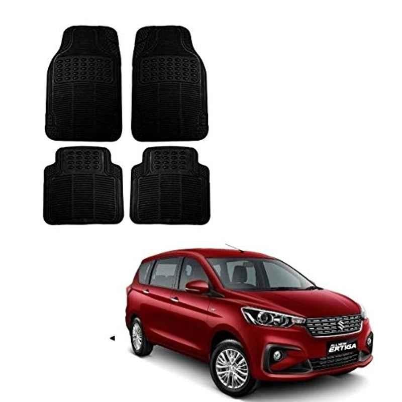 Kozdiko 4 Pcs Black Rubber Car Mat Set for Maruti Suzuki Ertiga Nov 2018-Present