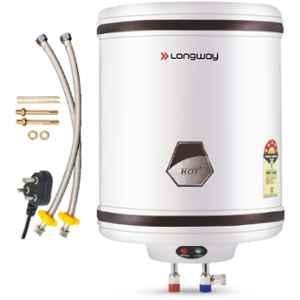 Longway 35L Ivory Water Storage Geyser with Free Installation Kit, Hotplus