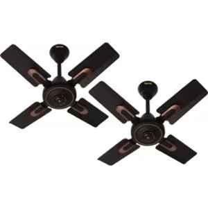 Gestor MARCUS 60W Smocked Brown 4 Blade Ceiling Fan, Sweep: 600 mm (Pack of 2)