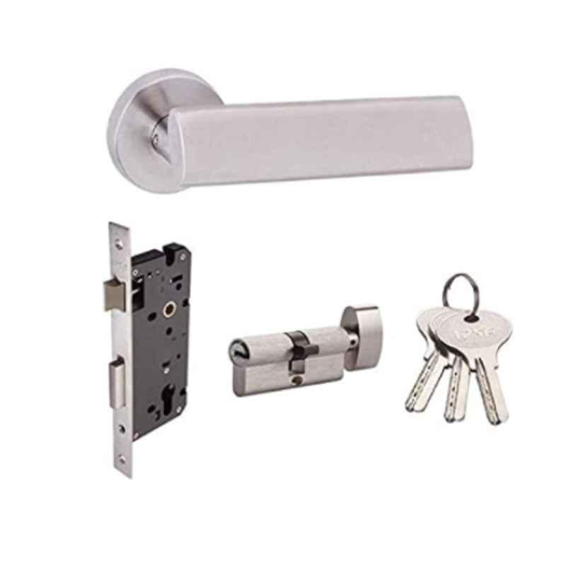 IPSA Alloy Steel Lever Door Handle Lockset with One Side Knob & One Side Key Cylinder, 7184