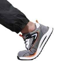 VACPAC Rubber Steel Toe Grey Premium Stylish Sports Safety Shoes, Size: 9.5